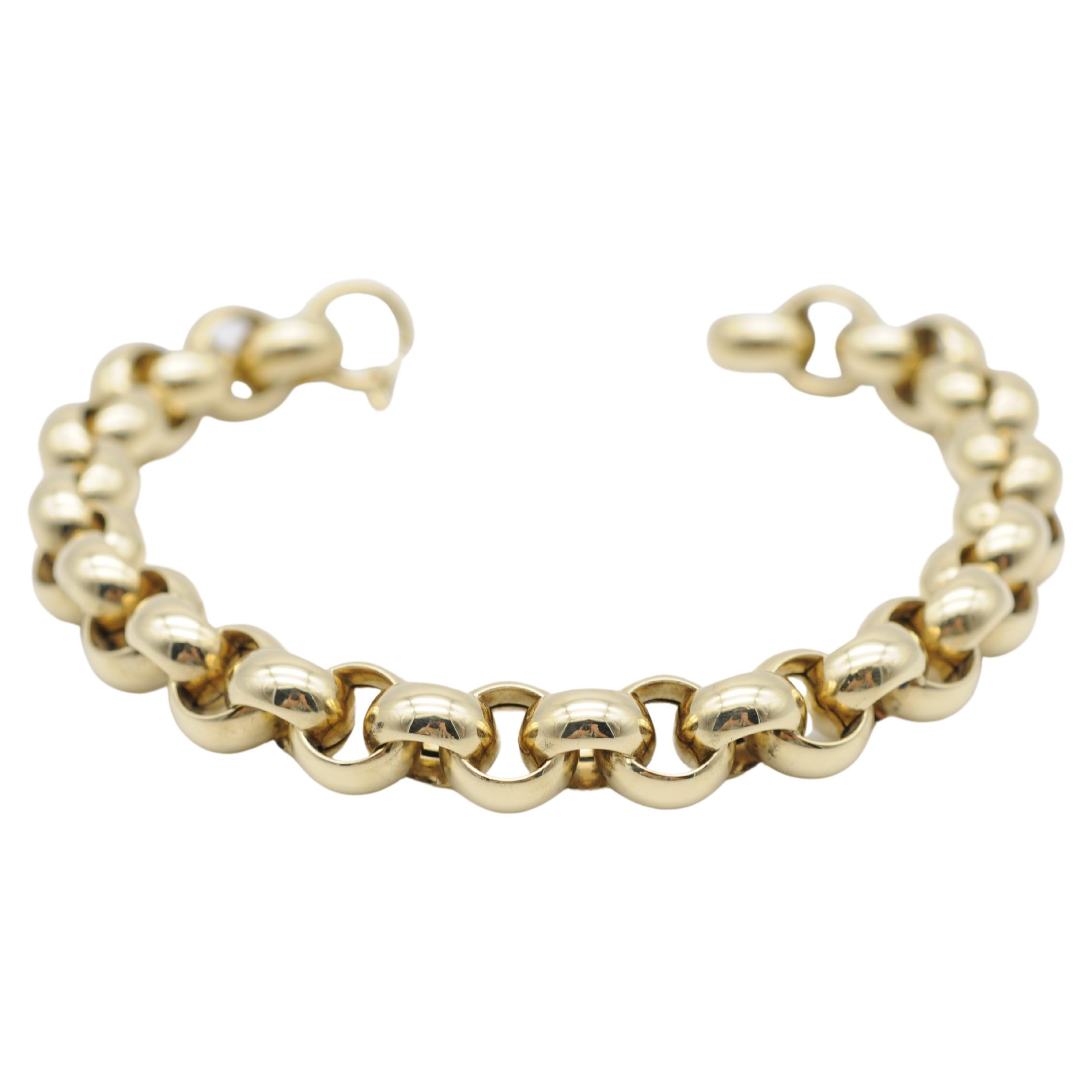 chain link bracelet, 14k yellow gold For Sale 5