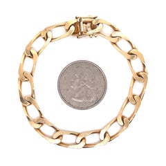 Bracciale a catena ovale piatta A Link Oro giallo 14 carati 18,1 grammi