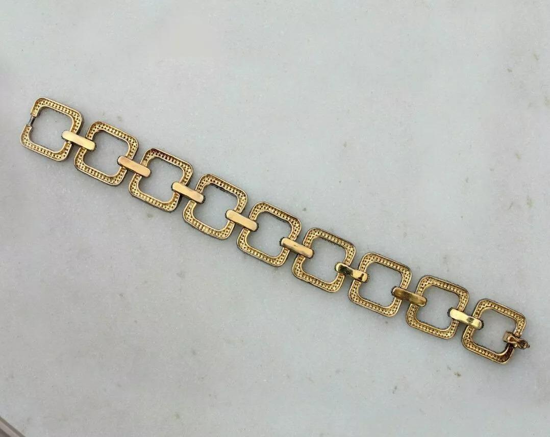 Taglio rotondo Bracciale A Link con pavé di diamanti in argento 925 in vendita