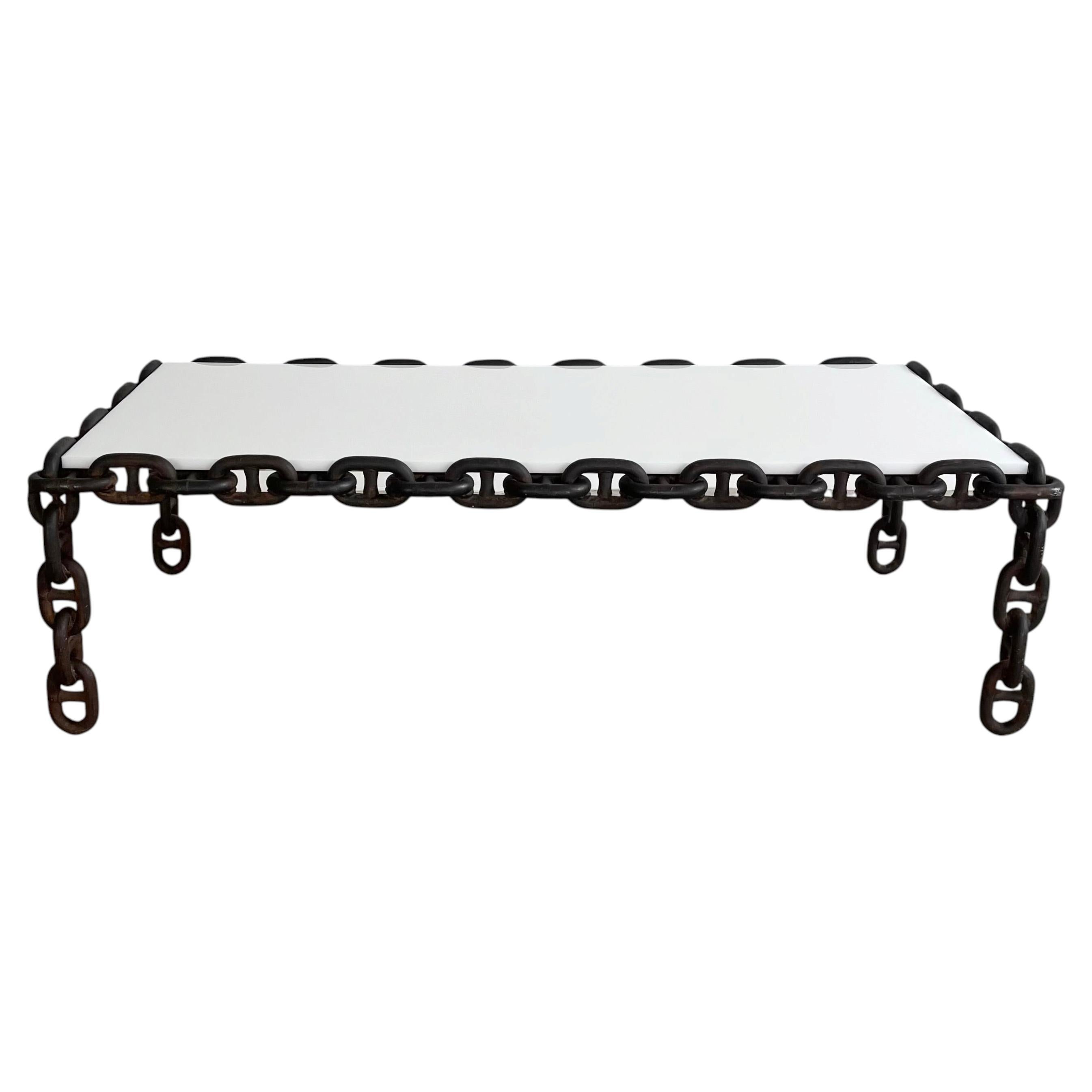 Chain Link Coffee table, 1980s USA