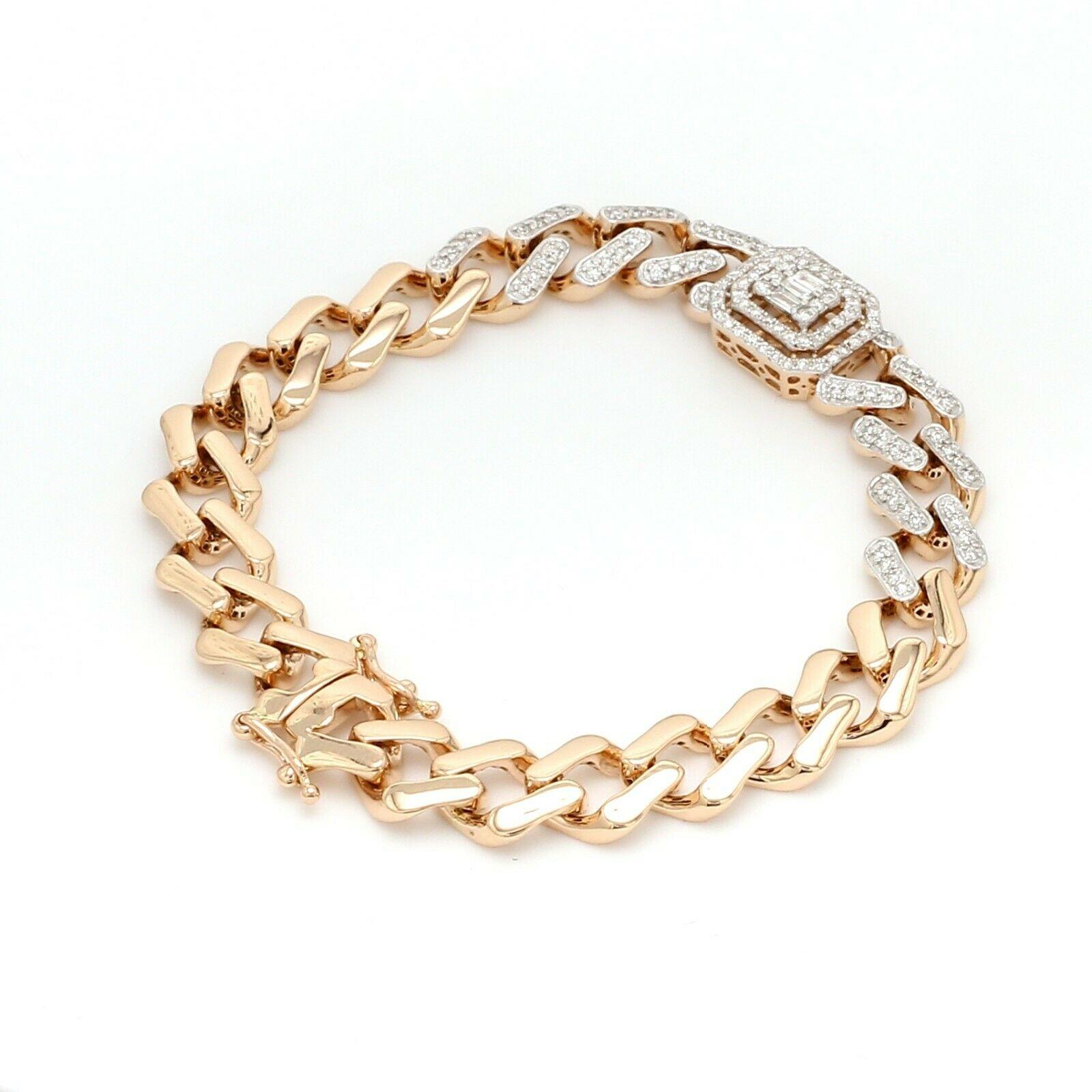Cast from 14-karat rose gold, this link bracelet is hand set with .70 carats of sparkling diamonds. Available in yellow, rose and white gold. Bracelet Size 6.25 Inches

FOLLOW MEGHNA JEWELS storefront to view the latest collection & exclusive
