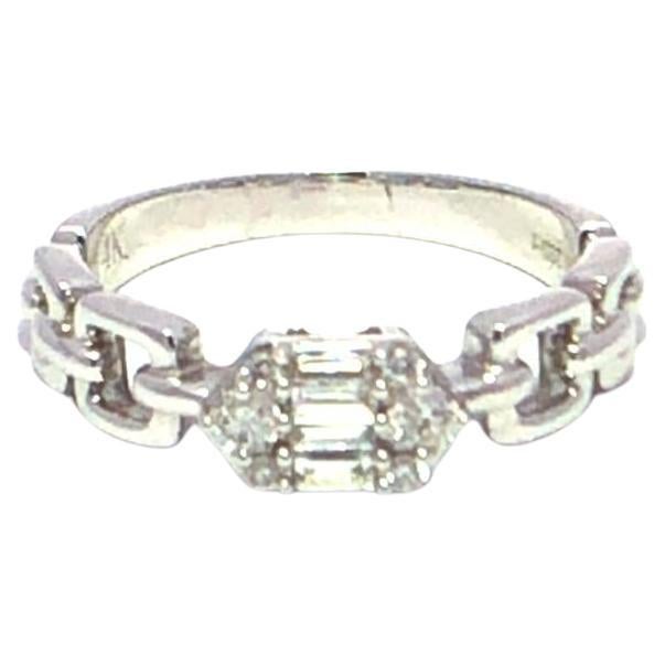 Chain Link Diamond Cluster Ring For Sale