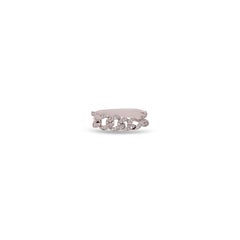 Chain link Diamond Half Band Ring in 18k White Gold