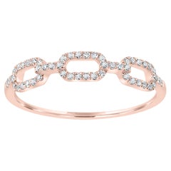 Luxle Chain Link Diamond Ring in 18 Karat Rose Gold
