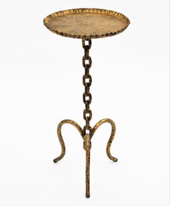 Chain Link Gilt Iron Drinks Table Guéridon or End Table, Spain, 1930s