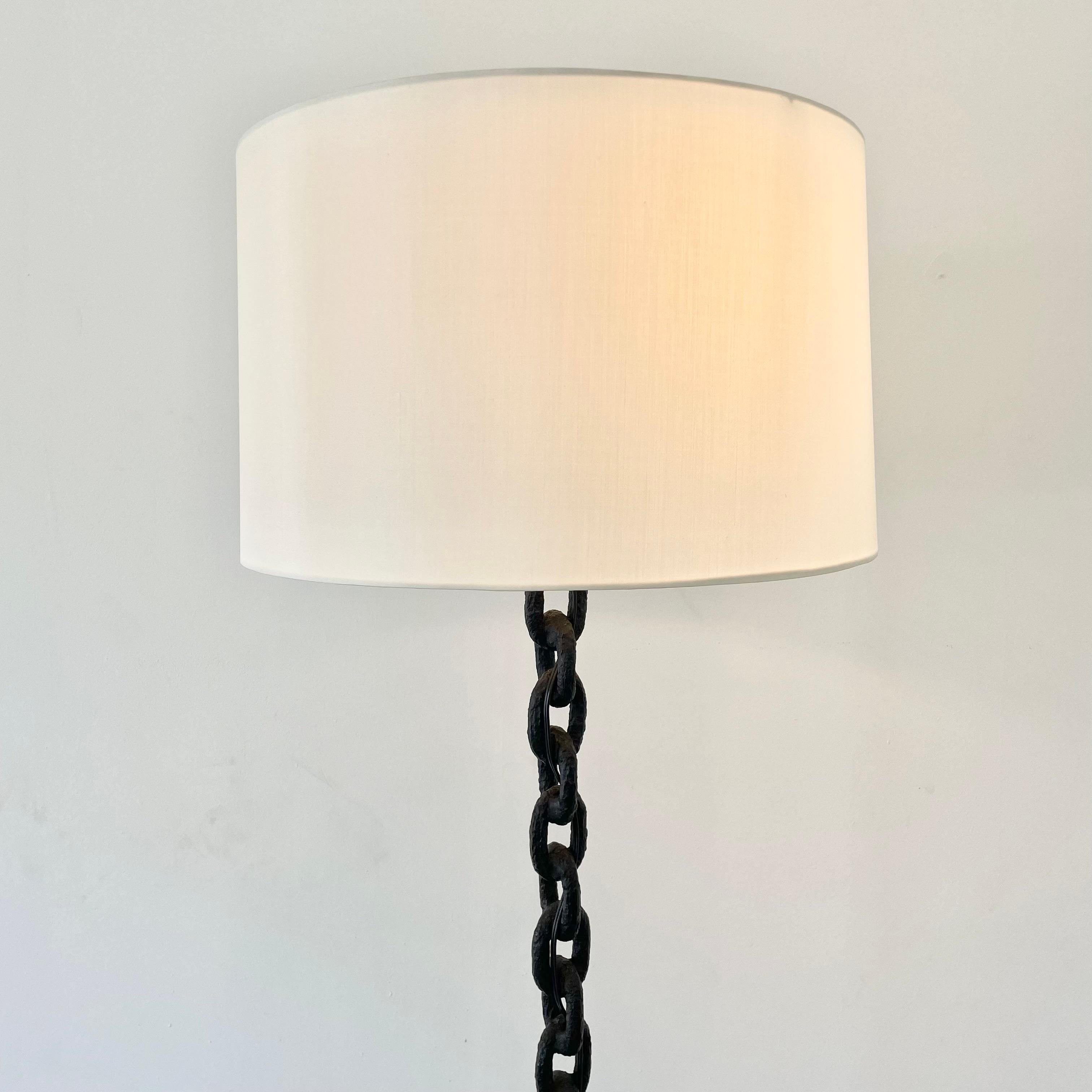French Chain Link Floor Lamp, 1950s France For Sale