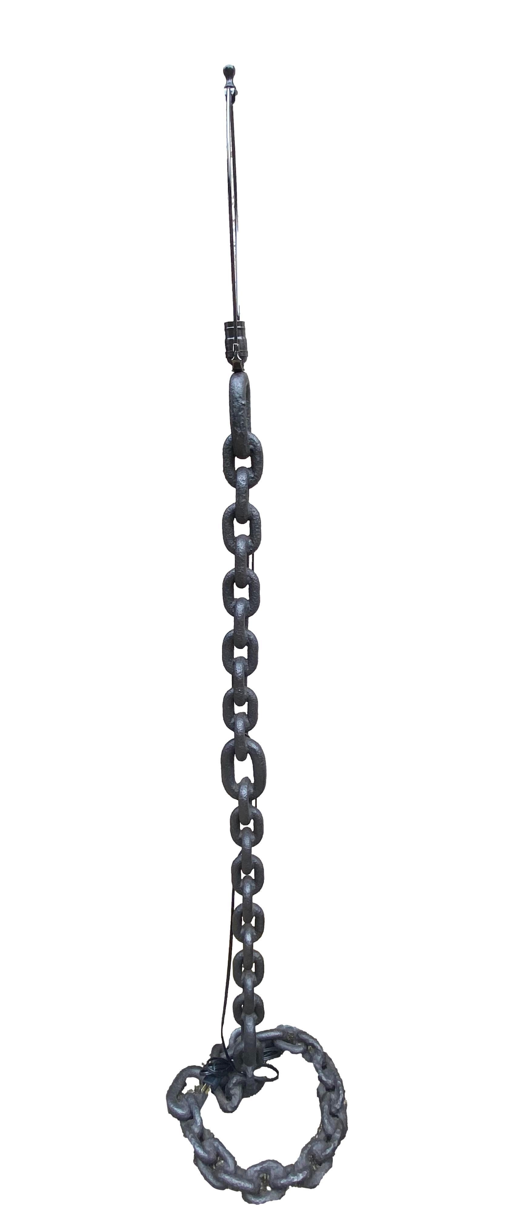 Iron Chain Link Floor Lamp For Sale