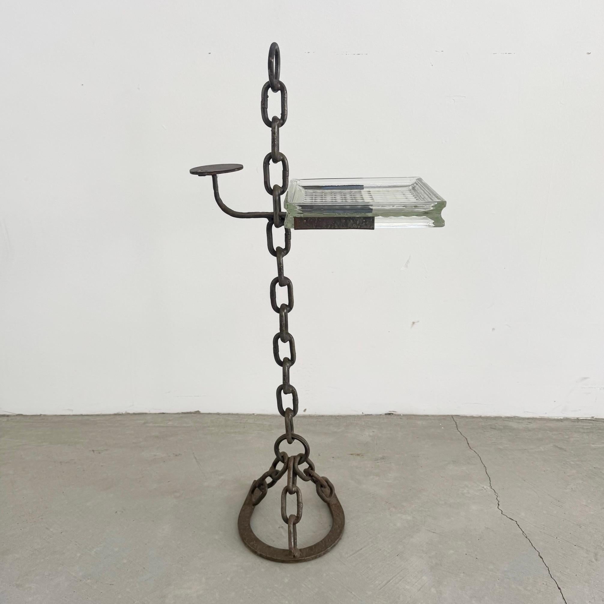 Catchall sur pied en fer et verre de Franz West, Autriche, années 1970 Bon état - En vente à Los Angeles, CA