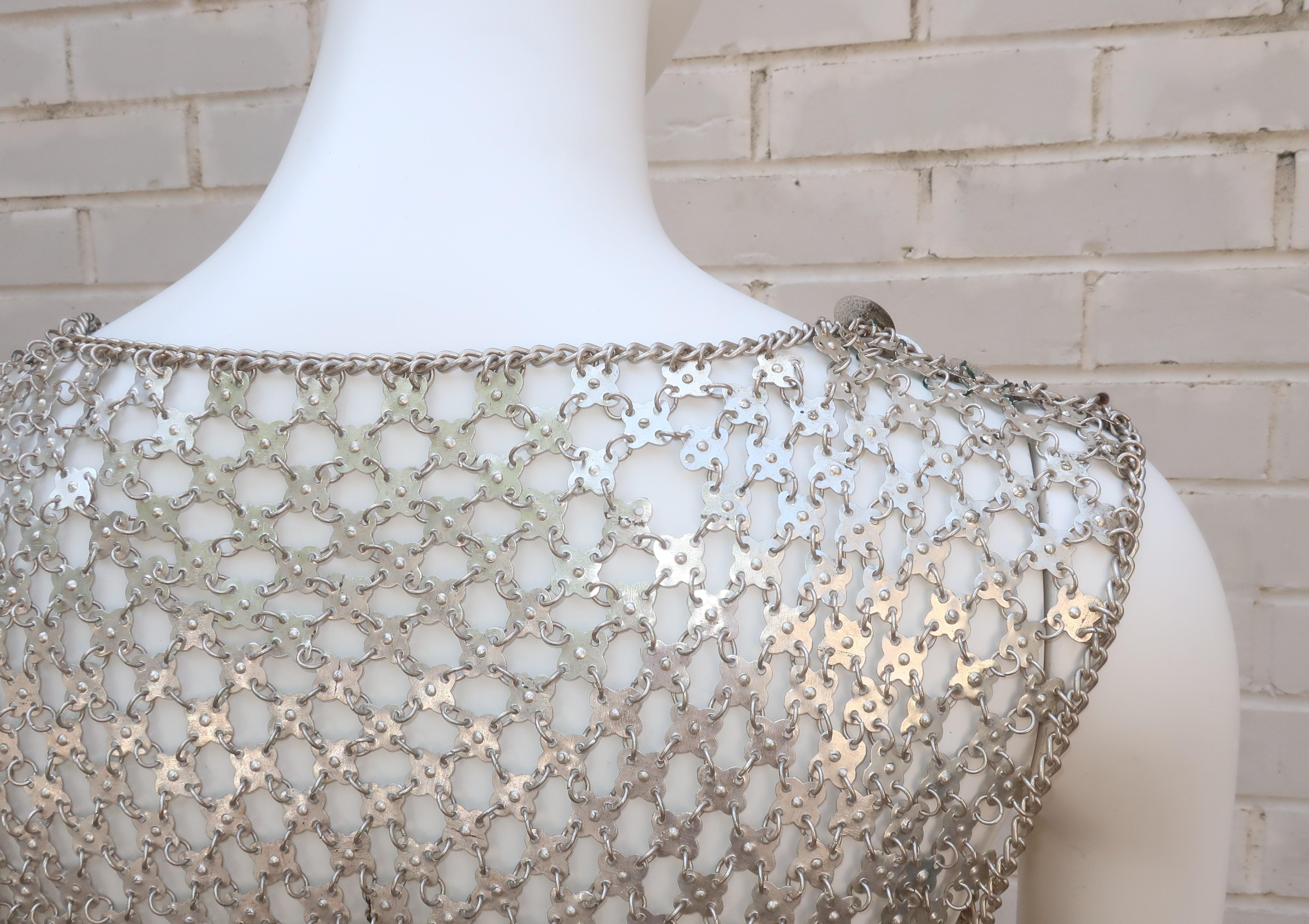 Chain Link Silver Metal Coin Vest, 1960's 7