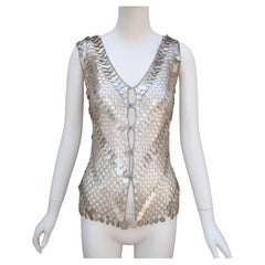 Chain Link Silver Metal Coin Vest, 1960's