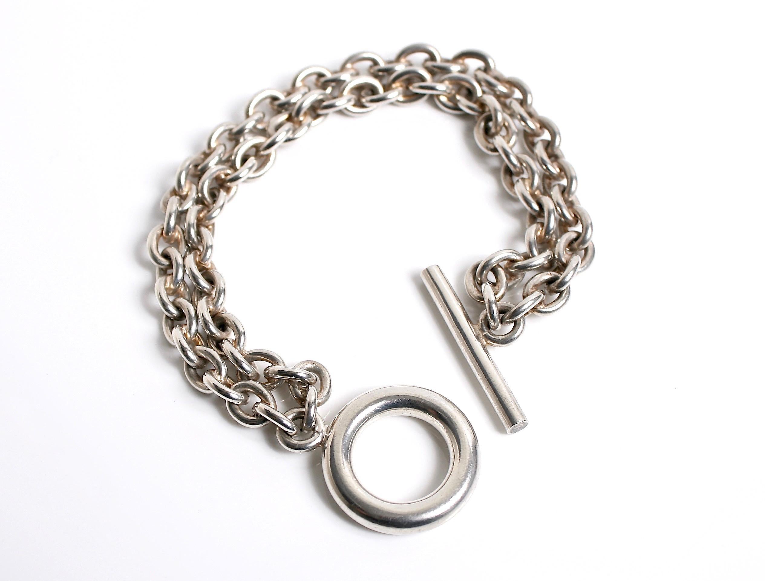 Modernist Chain Link Toggle bracelet For Sale