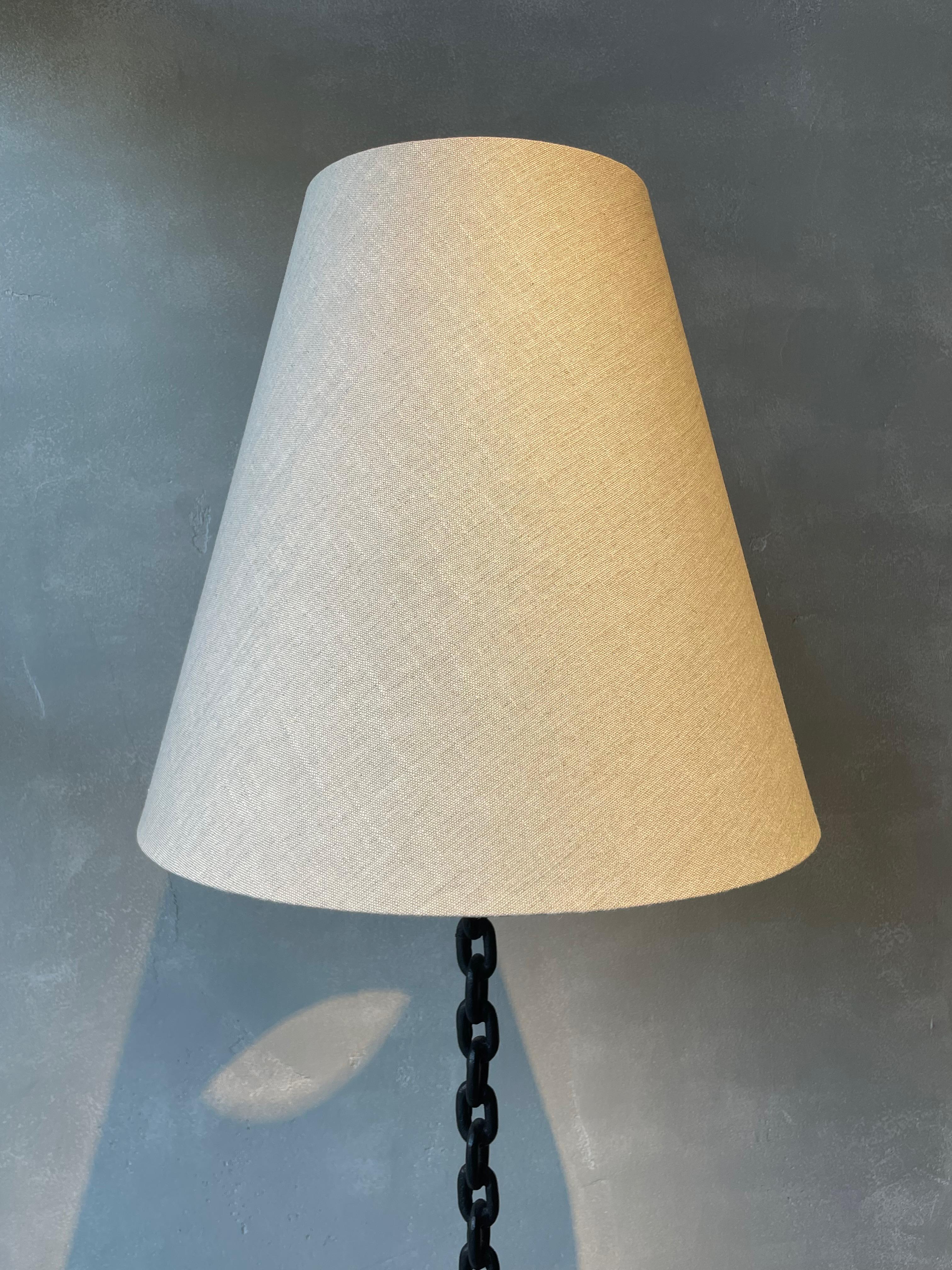 Chain Link With Drink Table Floor Lamp, France, 1940s For Sale 2