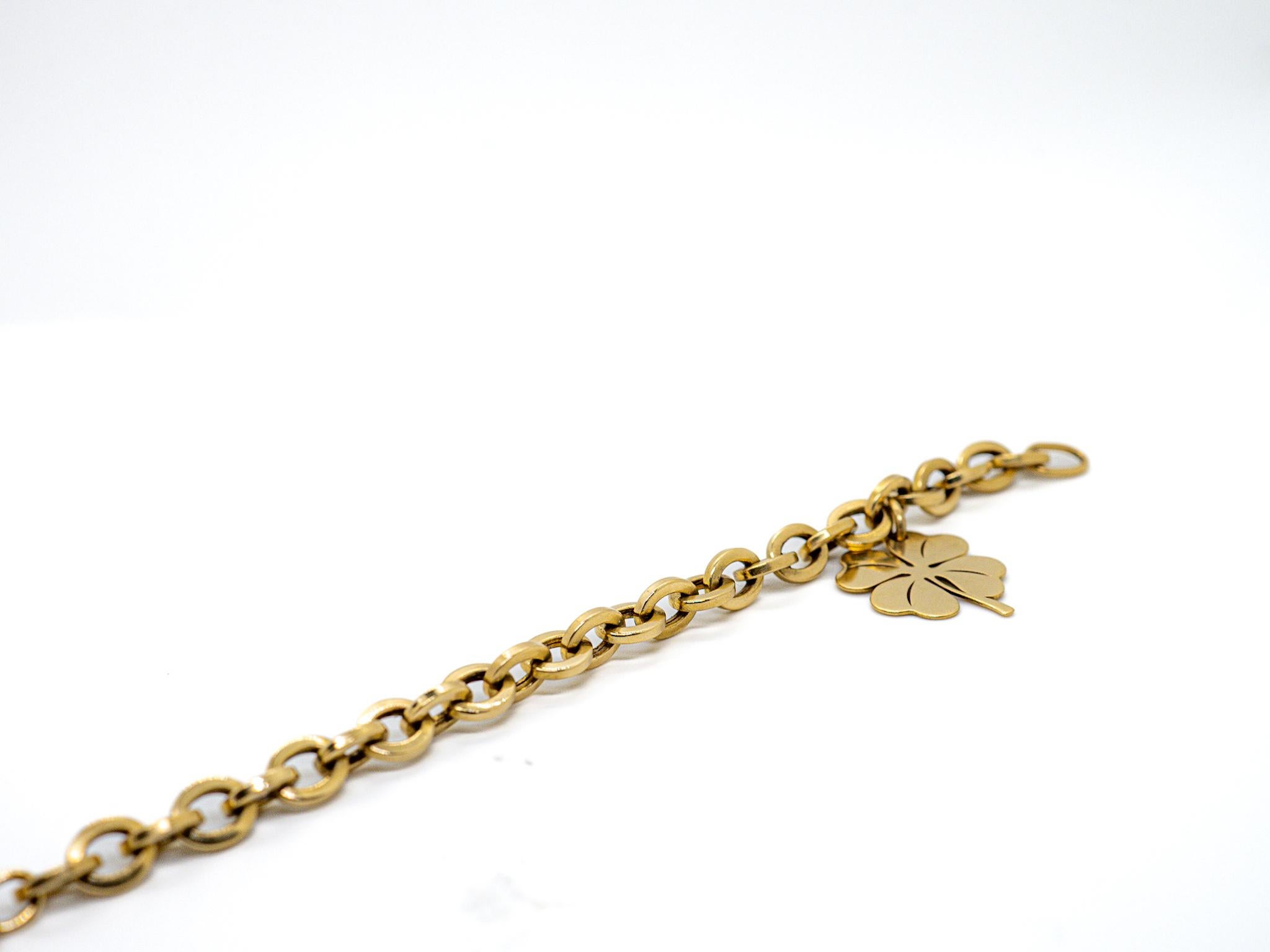 Chain Lucky Charm 18 Karat Yellow Gold  Bracelet In Excellent Condition In Geneva, CH