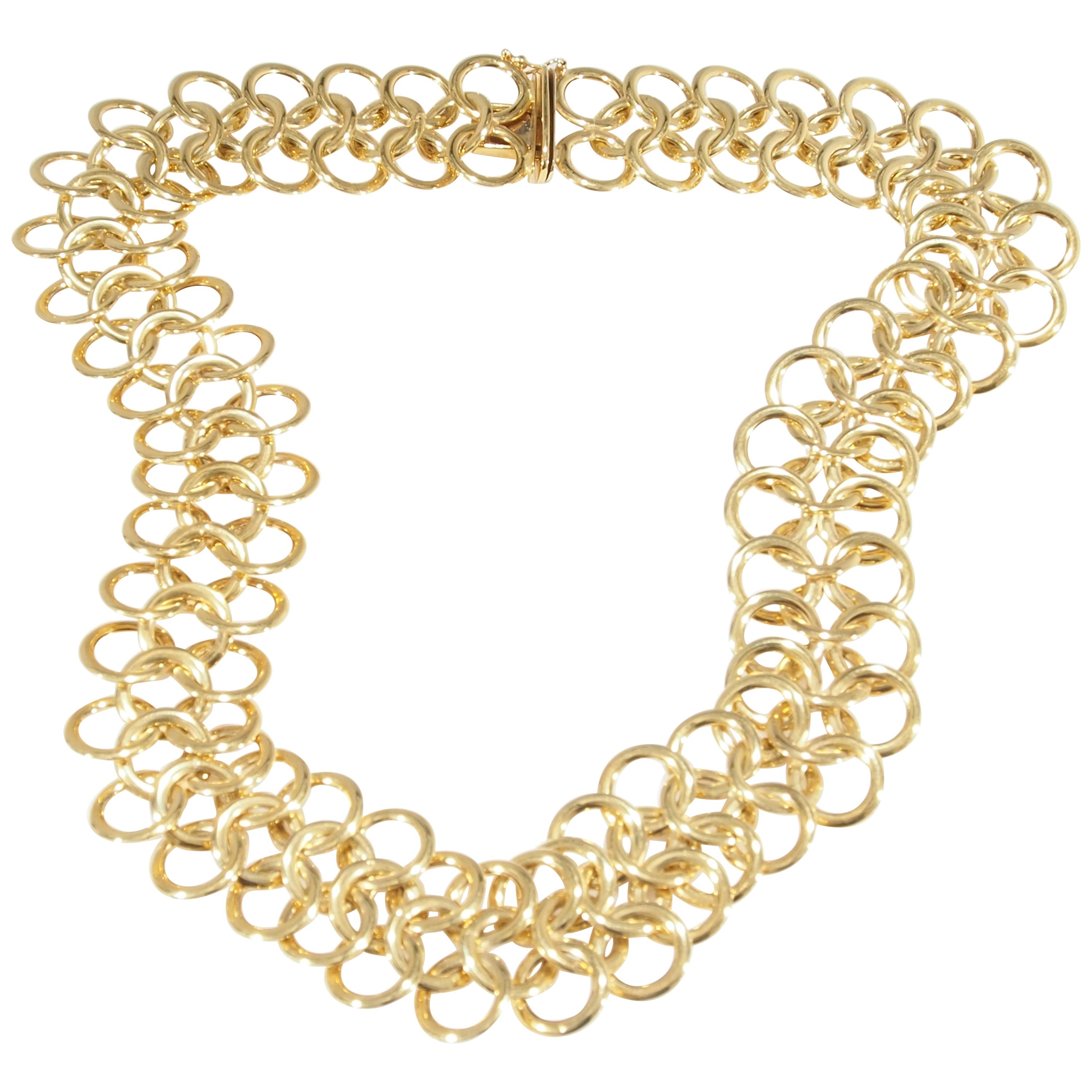 Chain Mail Necklace Yellow Gold 18 Karat