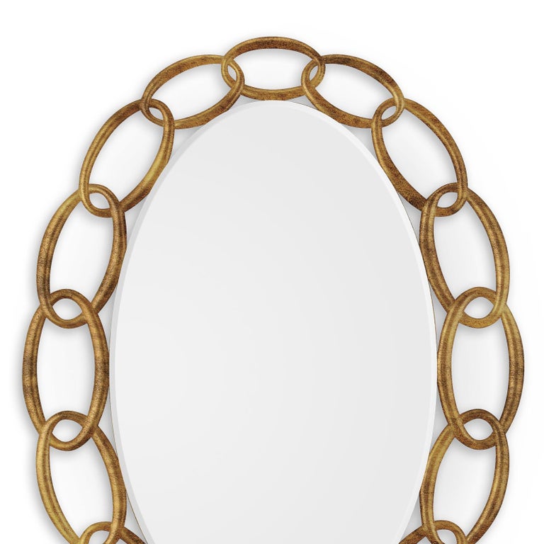 Chain Mirror in Antique Gold Finish at 1stDibs