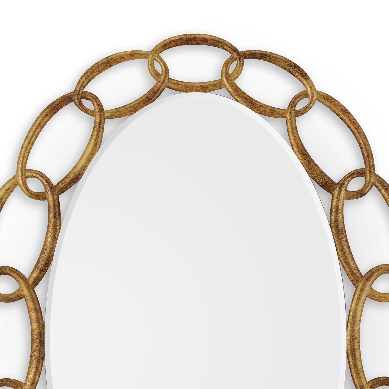 English Chain Mirror in Antique Gold Finish