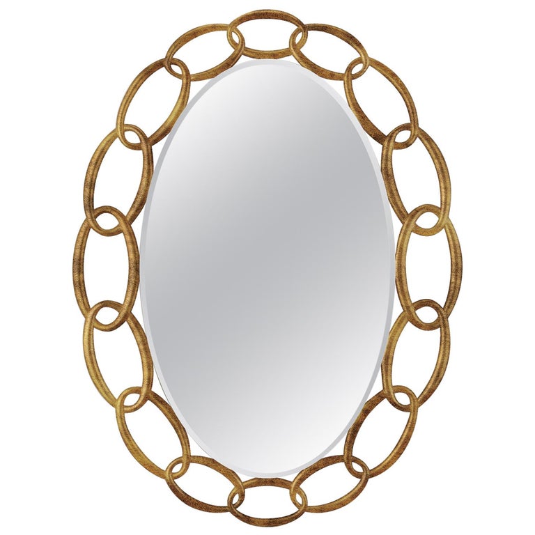 Chain Mirror in Antique Gold Finish at 1stDibs