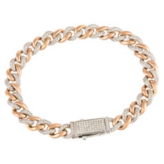 Chain Modern White Pink Gold 18K Bracelet Diamond For Her