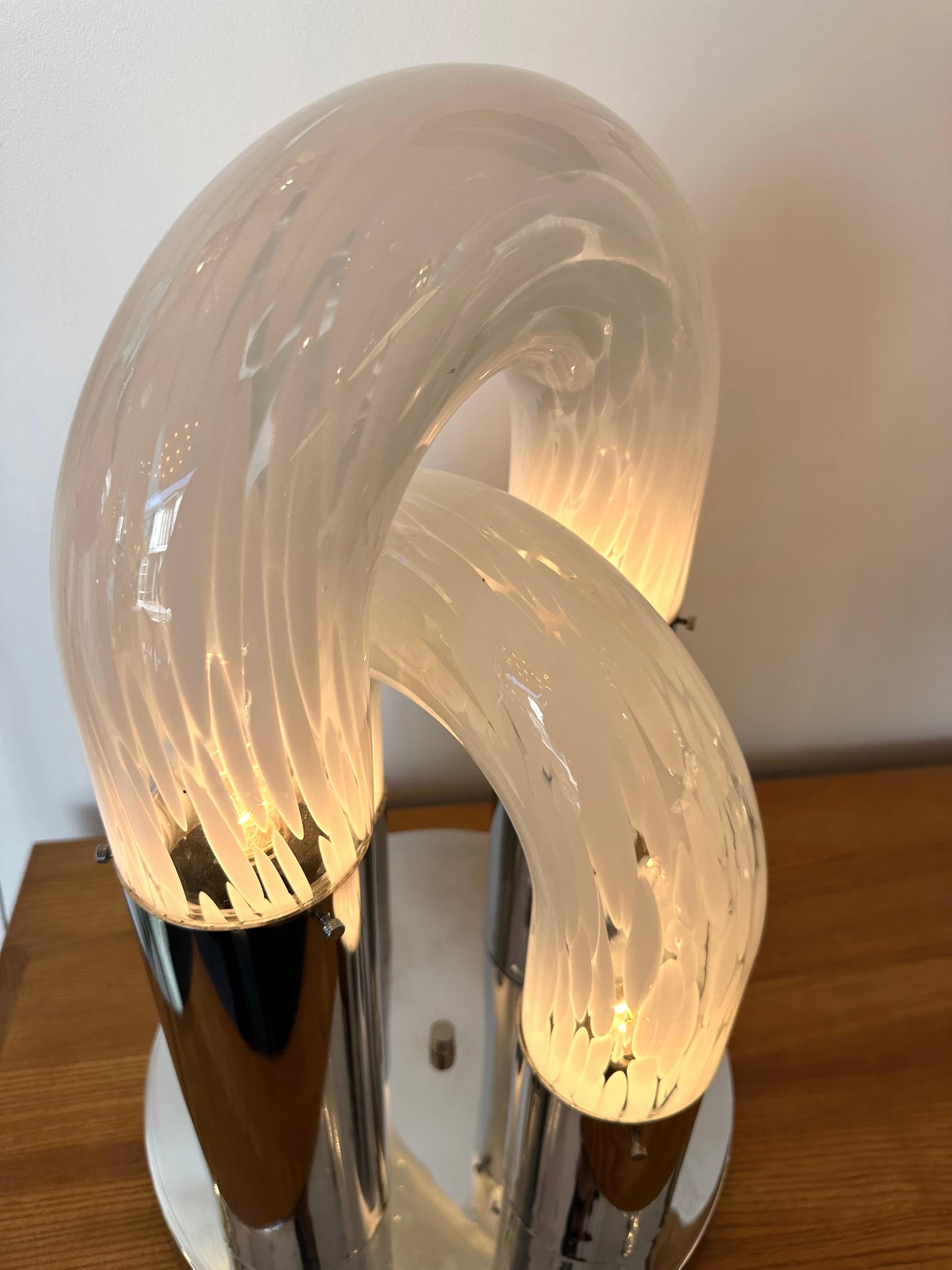 Pair of Chain Murano Glass Lamps by Aldo Nason for Mazzega, Italy, 1970s 4