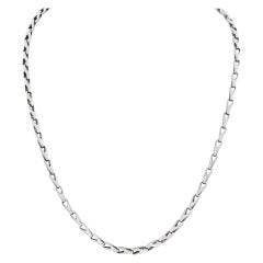 Vintage Chain Necklace 14k White Gold for Men