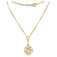 Chain necklace and pendant with diamonds up to 1.28ct 14k and 18k yellow gold