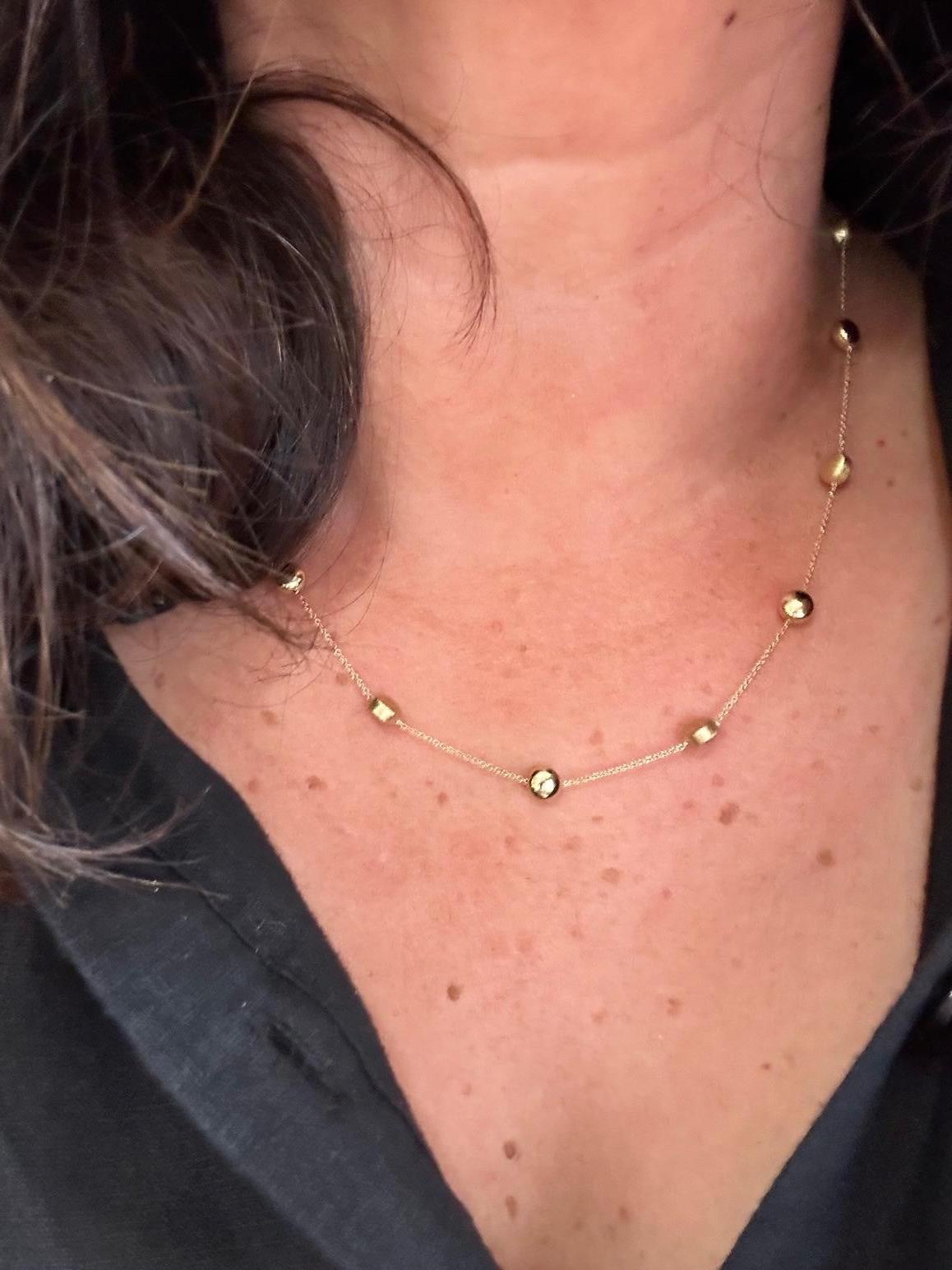 Halskette aus Gelbgold mit Diamanten aus 18 Karat im Zustand „Hervorragend“ im Angebot in Vannes, FR