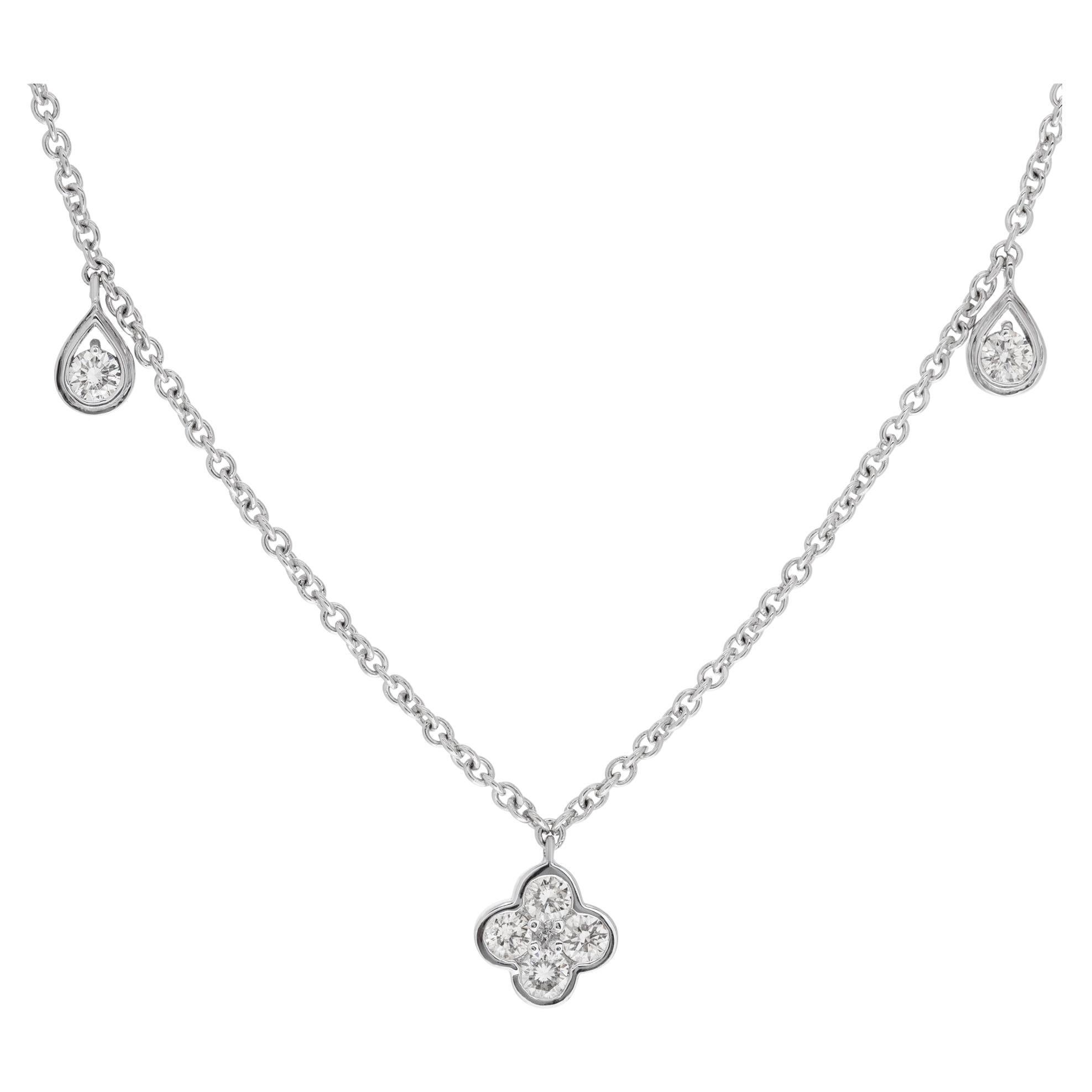 Chaîne collier en or blanc 18 carats « Diamonds by the Yard » (Diamants au mètre)