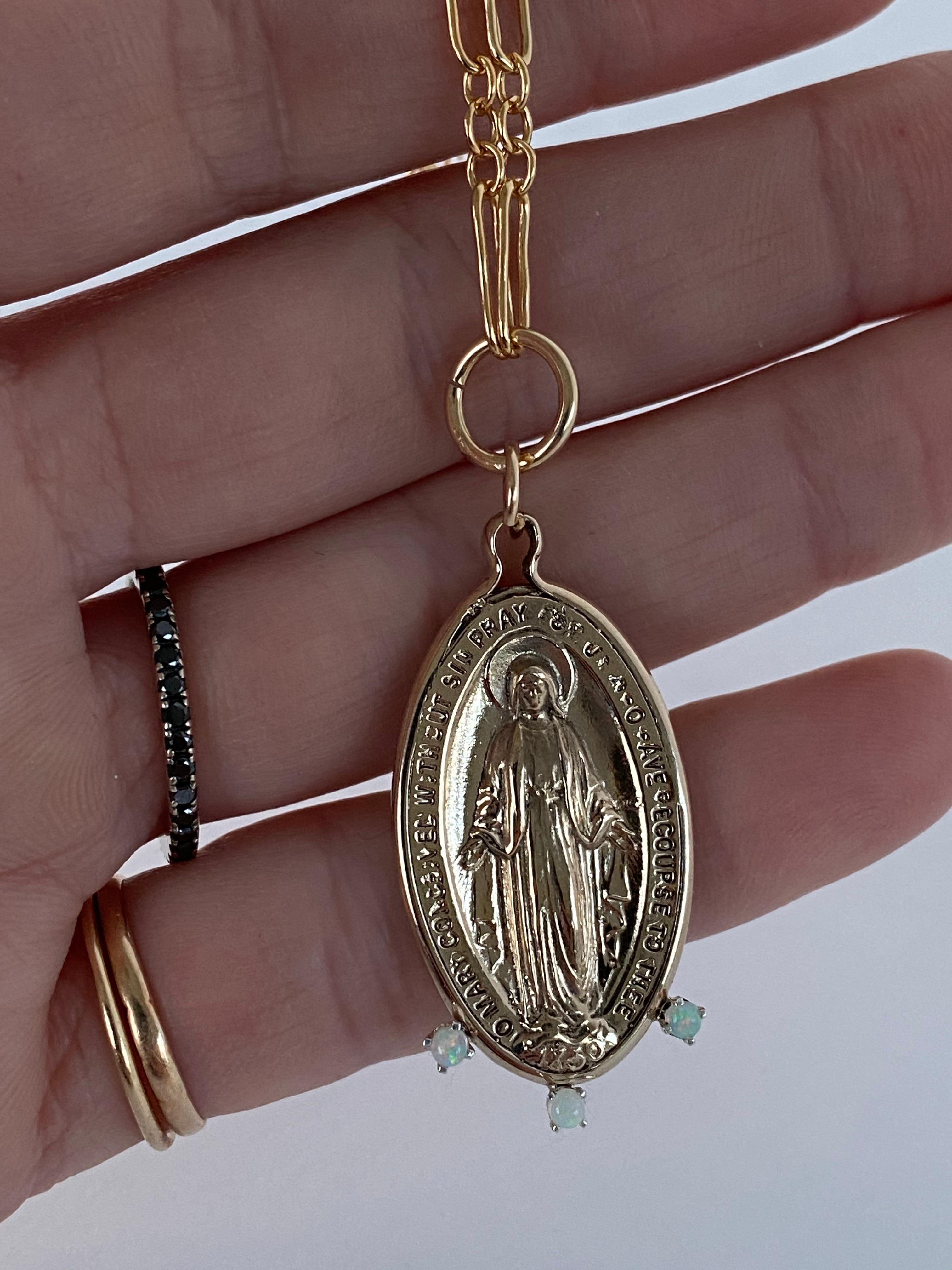 virgin mary oval pendant