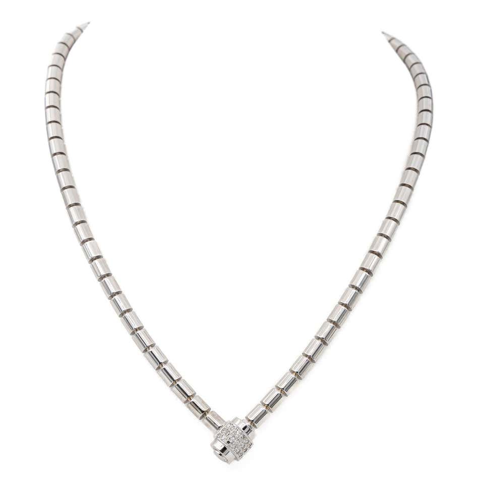 Chain Necklace White Gold Diamond For Sale at 1stDibs