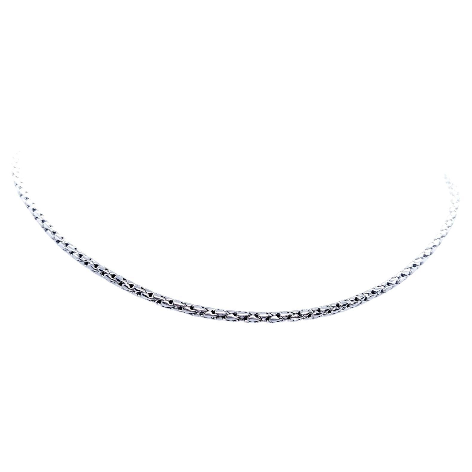 Chain Necklace White Gold For Sale