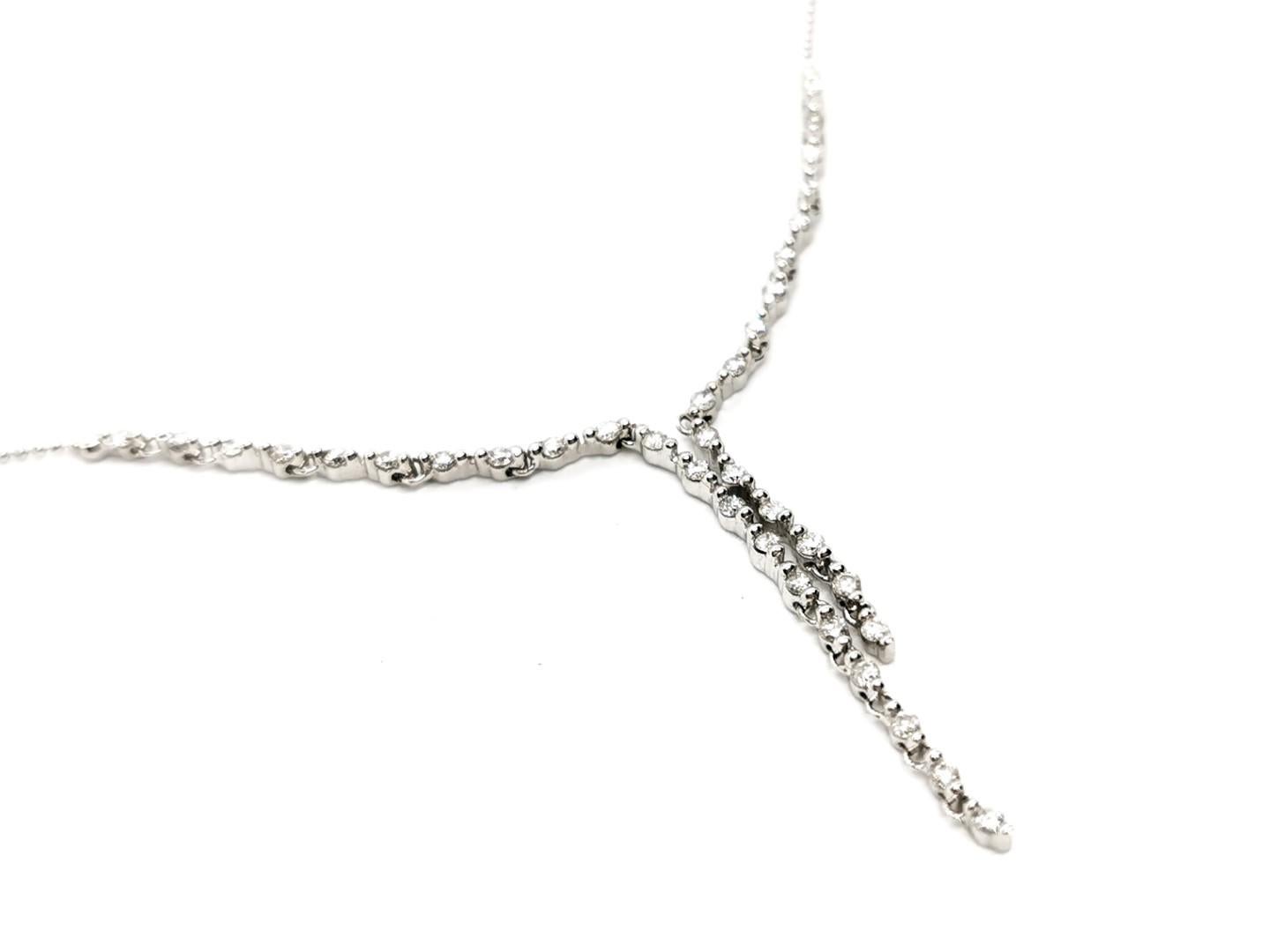 Chain Necklace White Gold Diamond For Sale 5