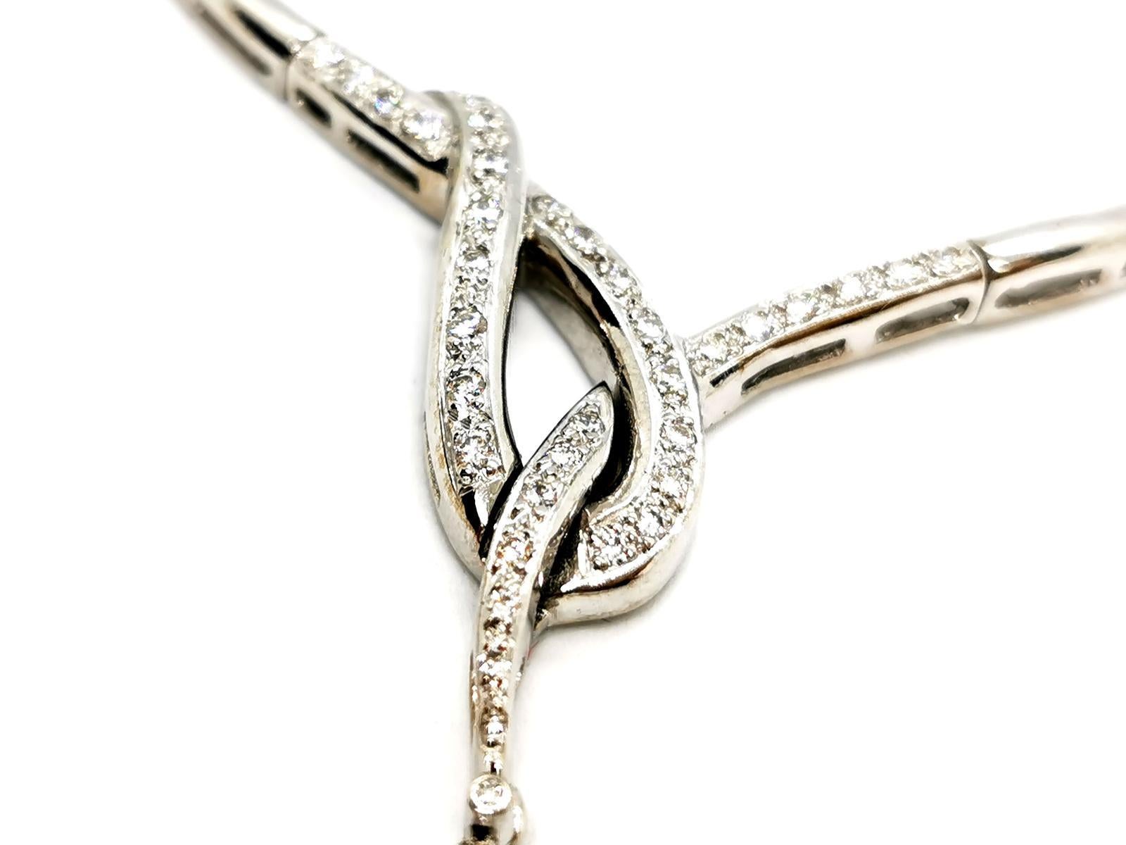 Chain Necklace White Gold Diamond For Sale 5