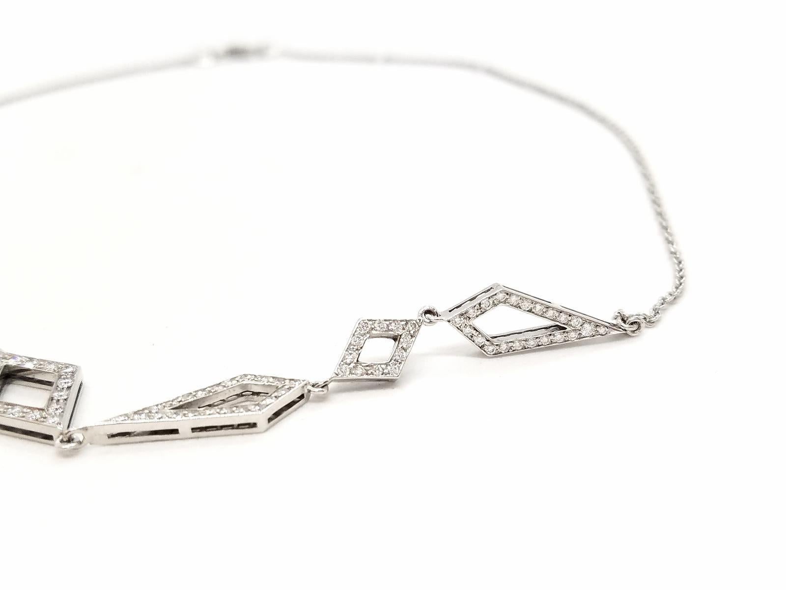 Chain Necklace White GoldDiamond For Sale 8