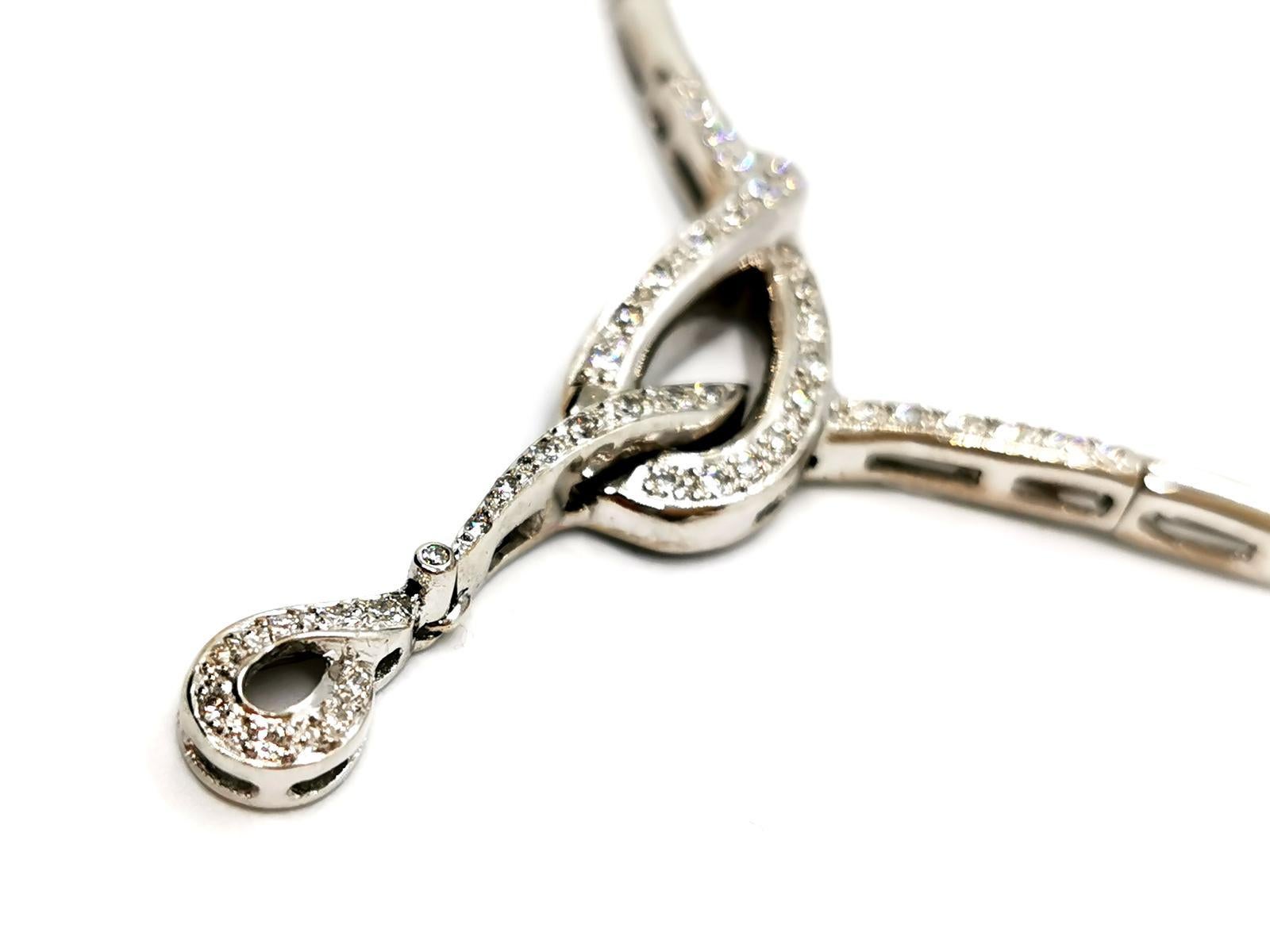 Chain Necklace White Gold Diamond For Sale 6