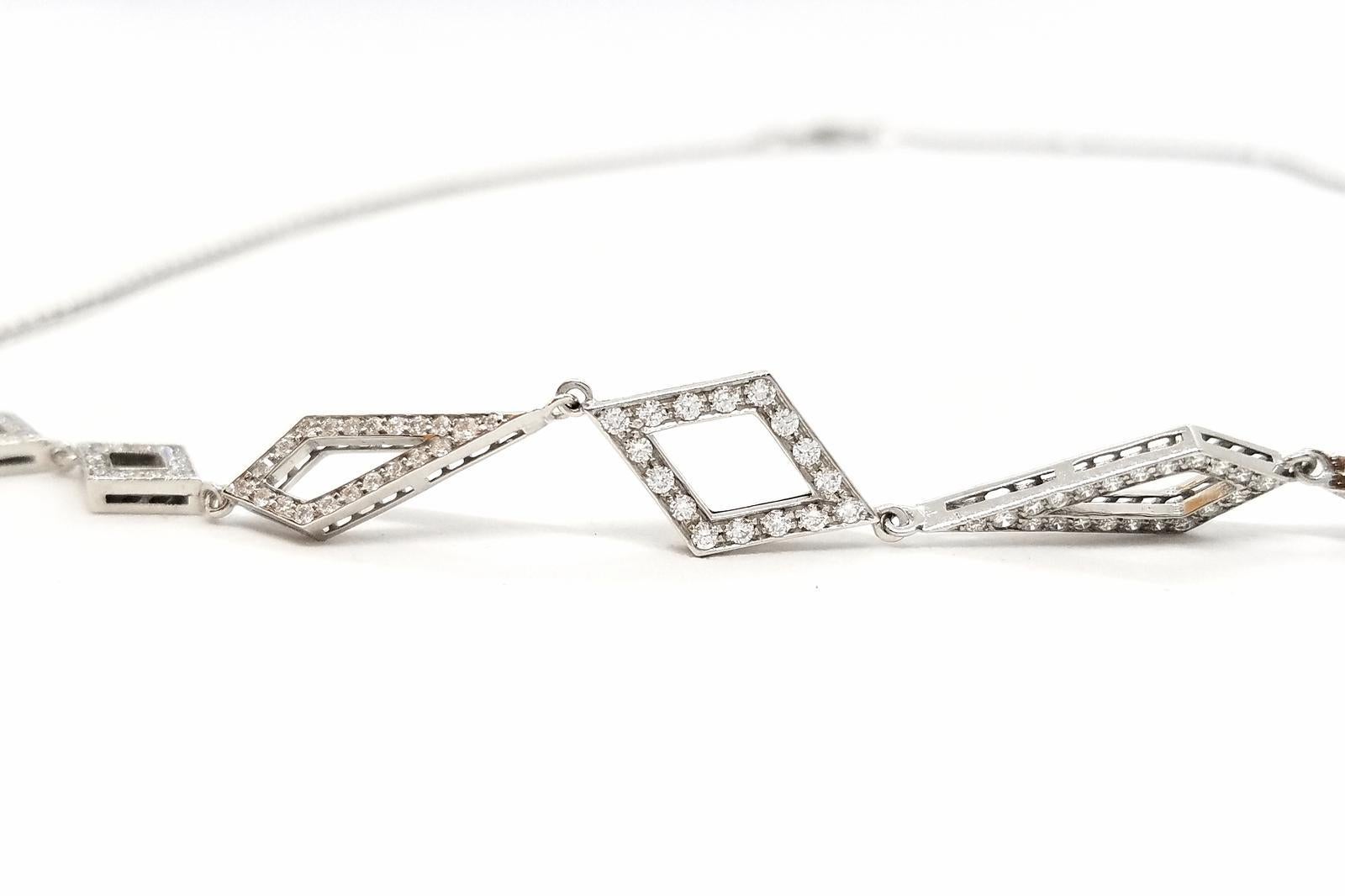 Chain Necklace White GoldDiamond For Sale 9