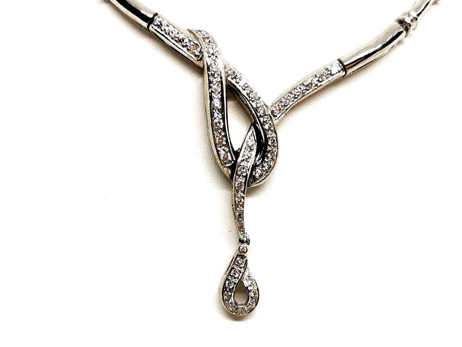 Chain Necklace White Gold Diamond For Sale 7