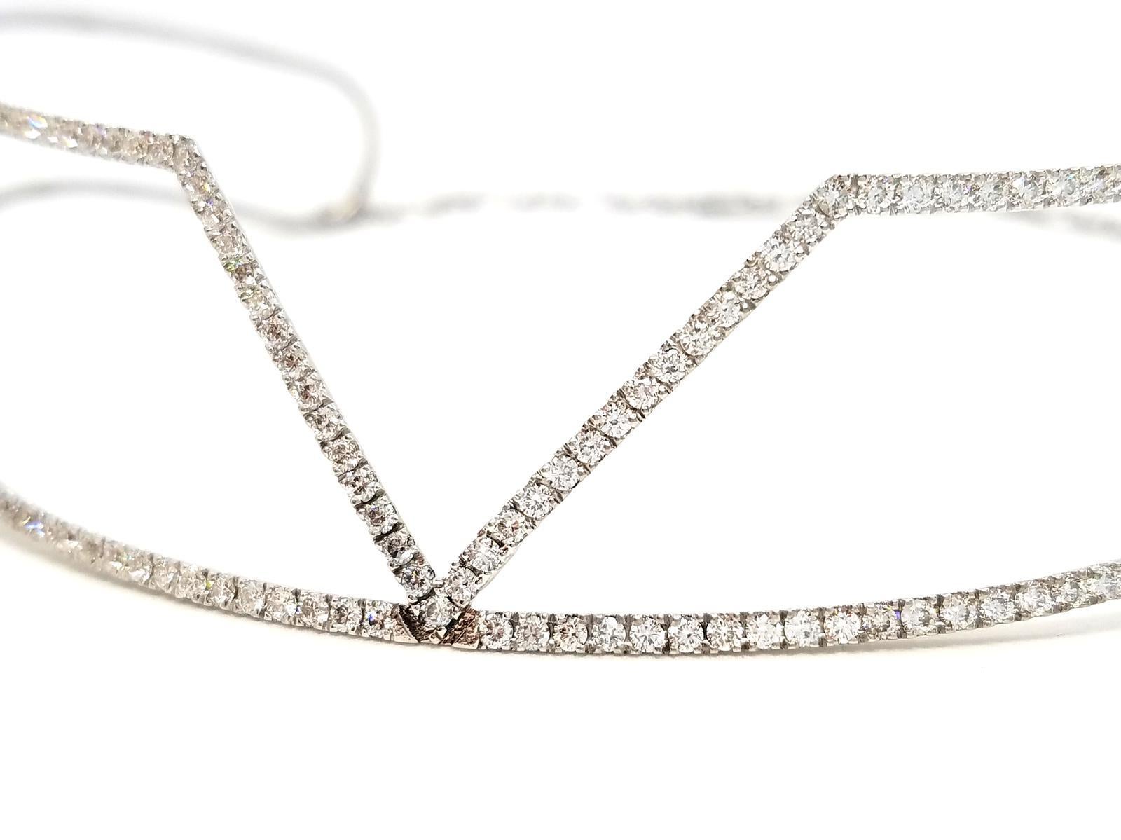 Chain Necklace White GoldDiamond For Sale 10