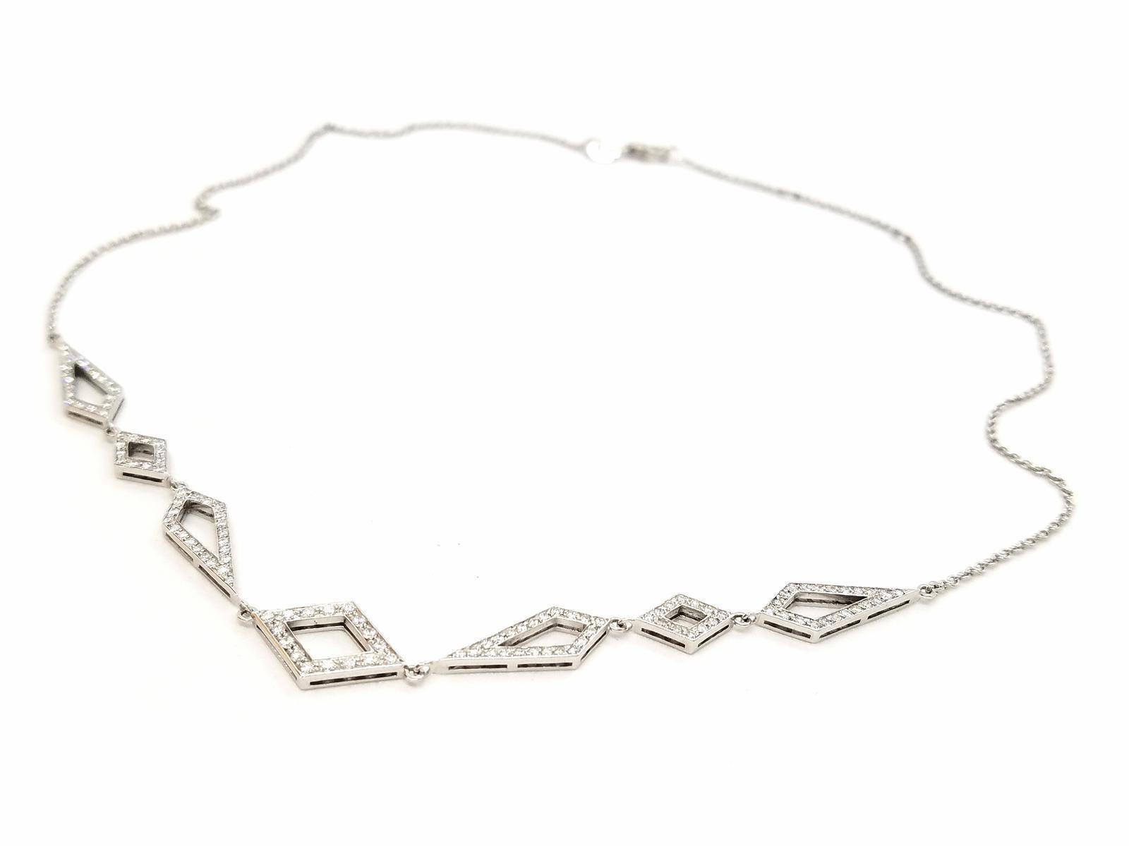 Chaîne collier en or blanc et diamants en vente 14