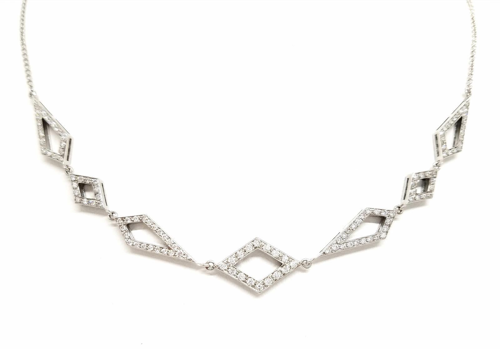 Chain Necklace White GoldDiamond In New Condition For Sale In PARIS, FR