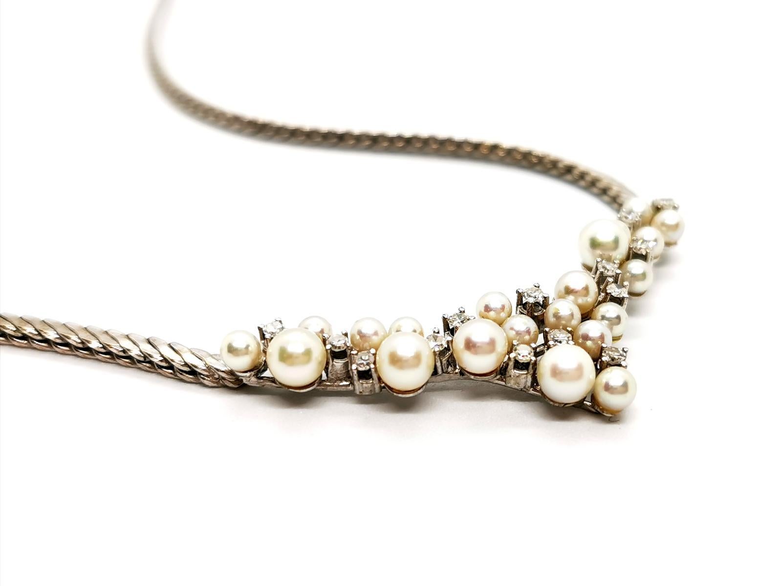 Women's Chain Necklace White Gold Diamond For Sale