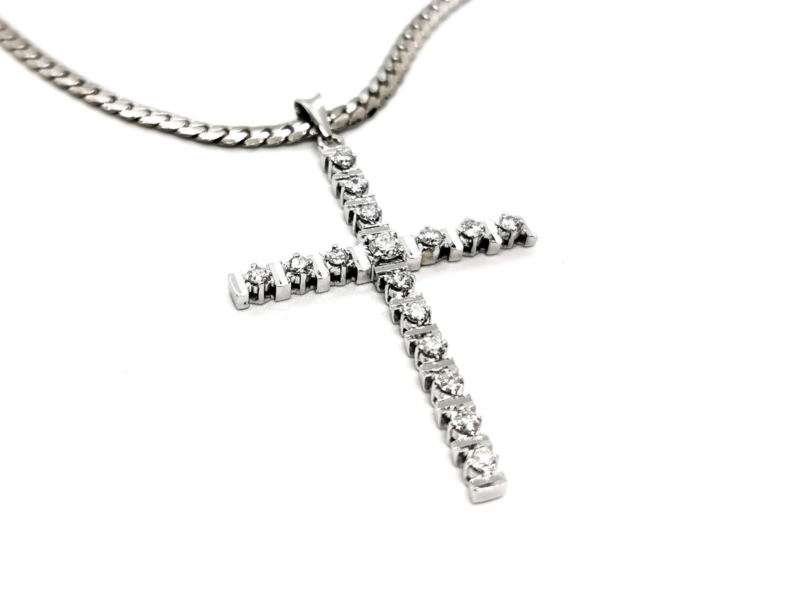 Chain Necklace White Gold Diamond In Excellent Condition For Sale In PARIS, FR
