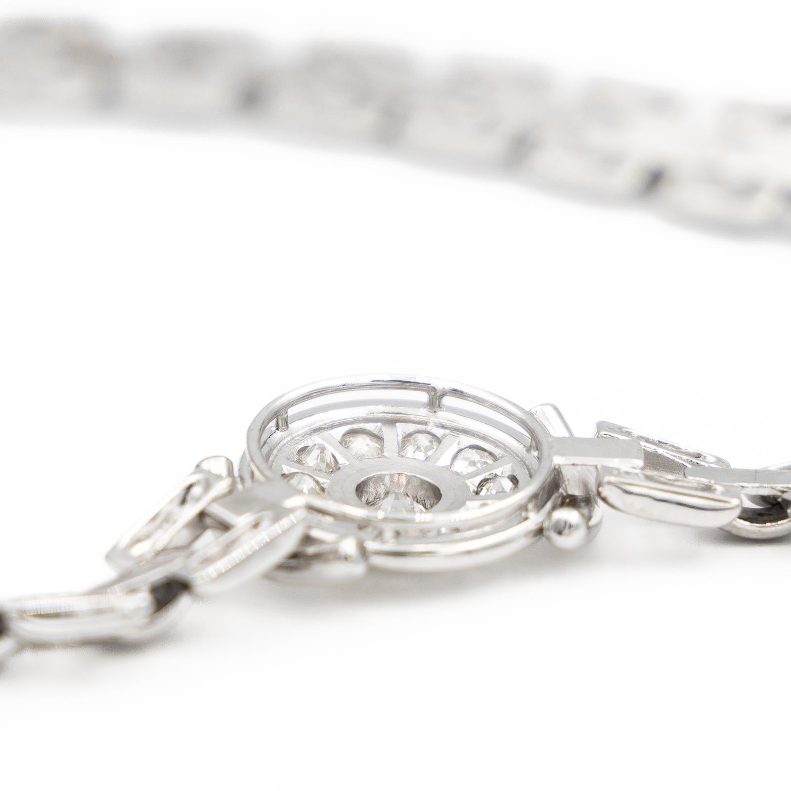 Women's Vintage Necklace White Gold Diamond For Sale
