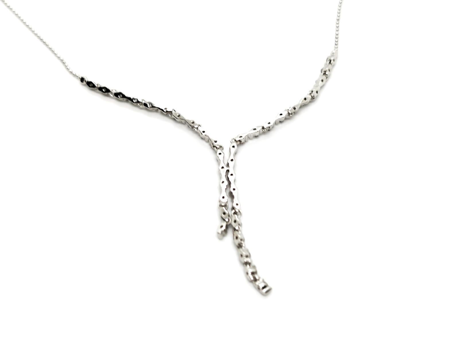 Chain Necklace White Gold Diamond For Sale 4