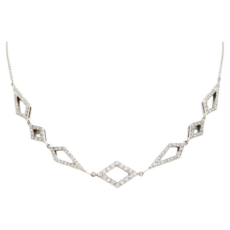 Chain Necklace White GoldDiamond For Sale at 1stDibs