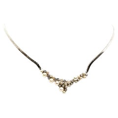 Vintage Chain Necklace White Gold Diamond