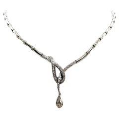 Vintage Chain Necklace White Gold Diamond