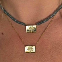 Chain Necklace with Rectangle Sunset Eye