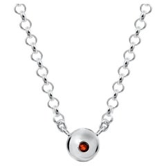 Chain necklace with sphere and baltic amber silver