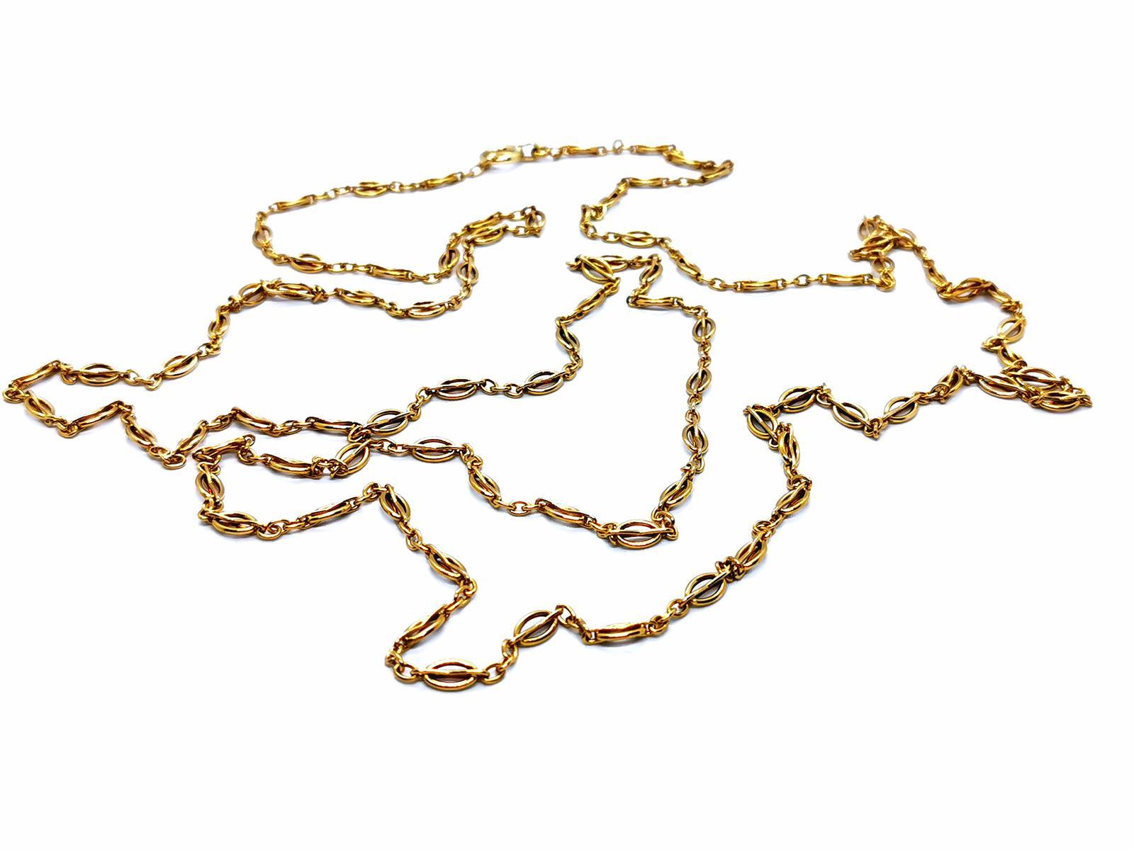 Gold necklace yellow 750 mils (18 carats). jumper length: 156 cm. width: 0.49 cm. can be worn in several turns. total weight: 41.73 g. eagle head punch. excellent condition
