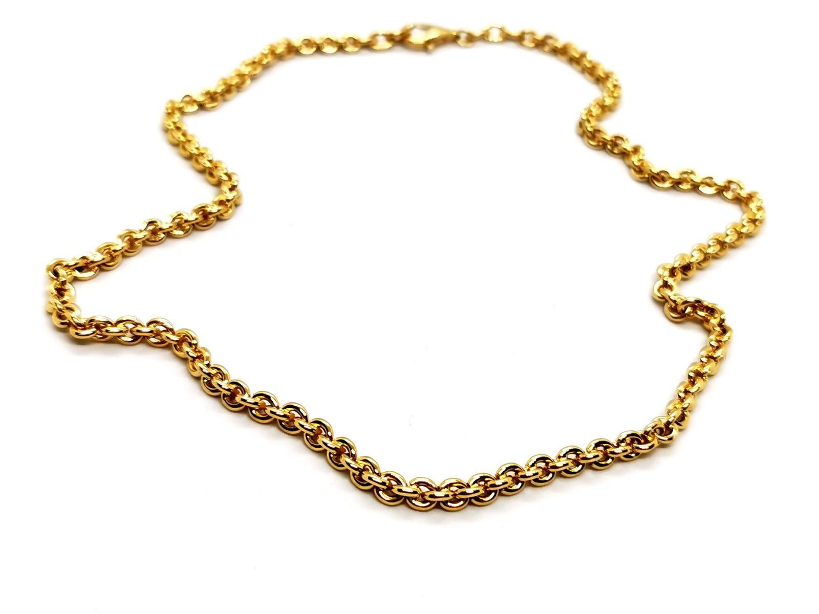 Gold necklace yellow 750 mils (18 carats). chain mesh jaseron mass. length: 44 cm. width: 0.44 cm. total weight: 35.18 g. eagle punch head on the hook (a half deleted). excellent condition
